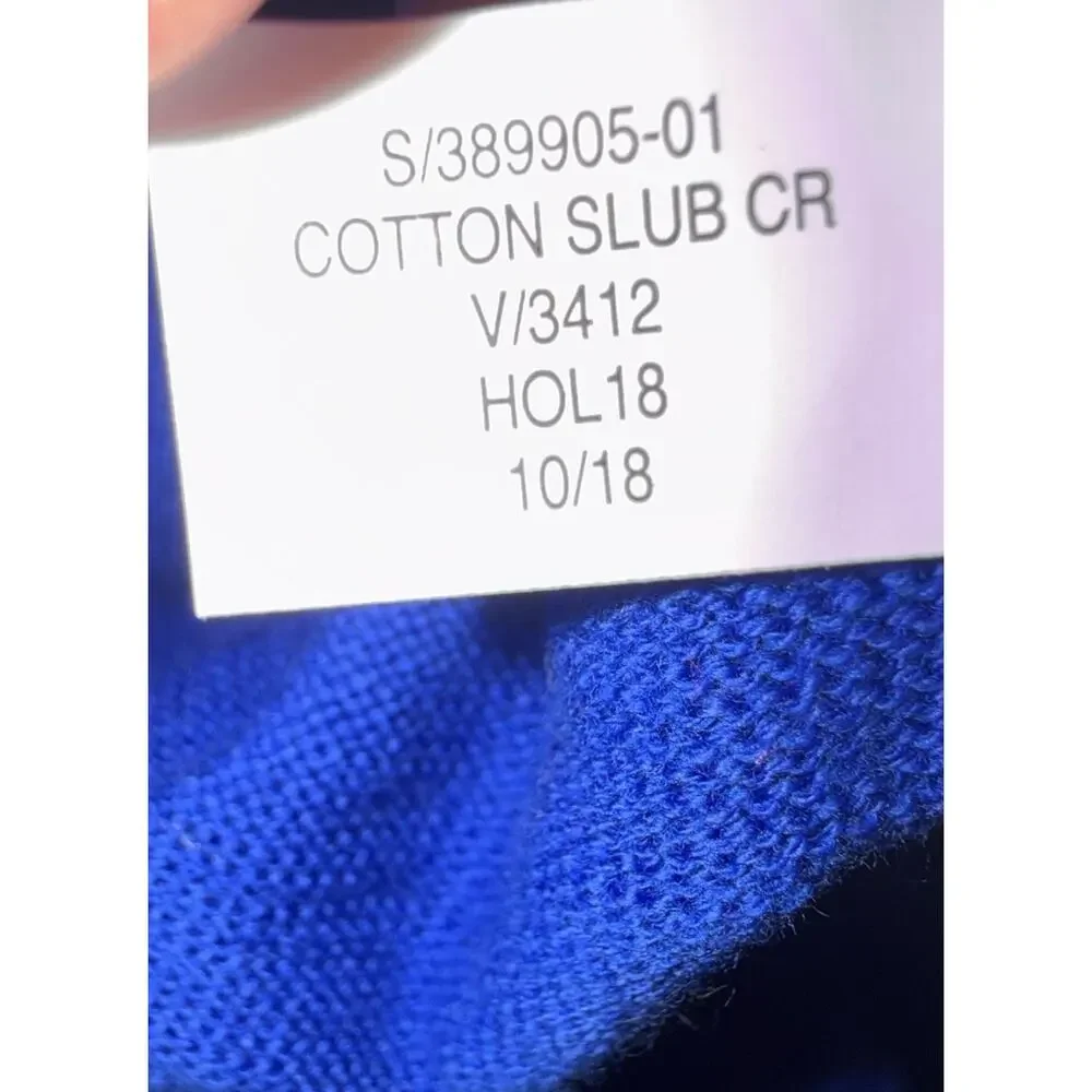 Banana Republic Blue Slub 100% Cotton Sweater Mens XL Crew Neck Longsleeve Soft